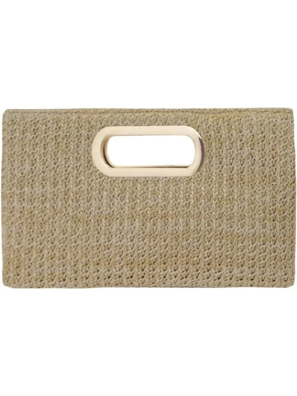 Chic Top Handle Straw Clutch Bag - Summer Beach Purse, Boho Style Handbag